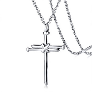 Hip Hop Stainless Steel Nail Cross Pendant Men Necklace